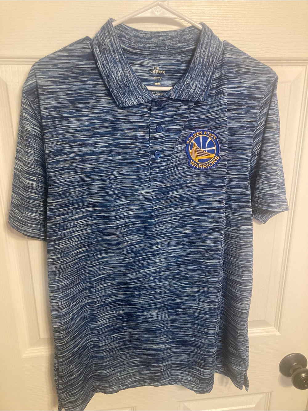 Haggar Blue Heather Golden State Warriors Polo